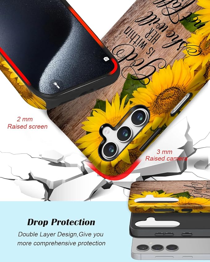 Compatible for Samsung Galaxy S25 5G Case, Dual Layer Heavy Duty 2 in 1 - Image 3