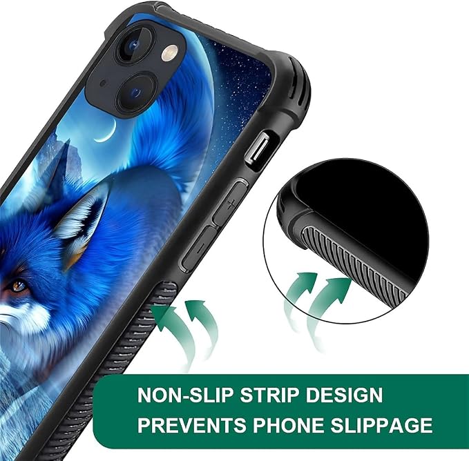 for iPhone 13 Case, Snowy Mountain Fox Lake Pattern Graphic Design Girl Boy - Image 4