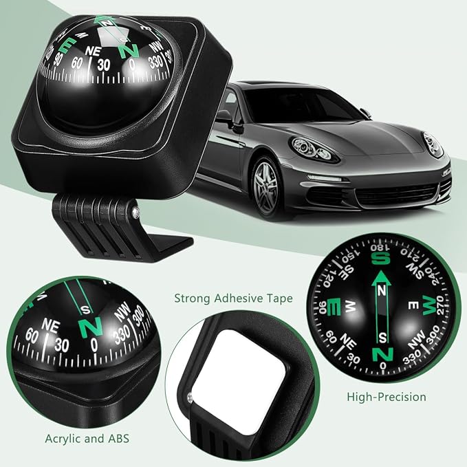 UKCOCO Car Compass Ball Portable Dashboard Automotive Navigation Compass Small - Image 4