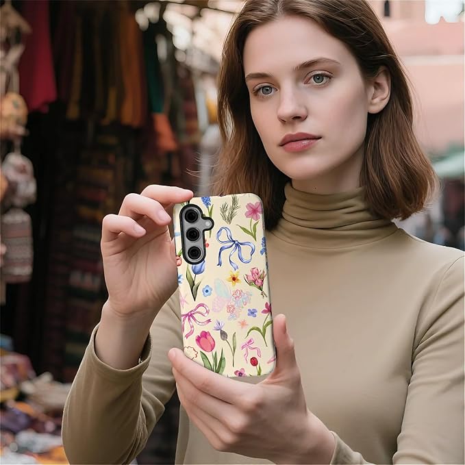 for Samsung Galaxy S23 FE Case, HL2 Aesthetic Flower Preppy Collage Hybrid 2 - Image 5