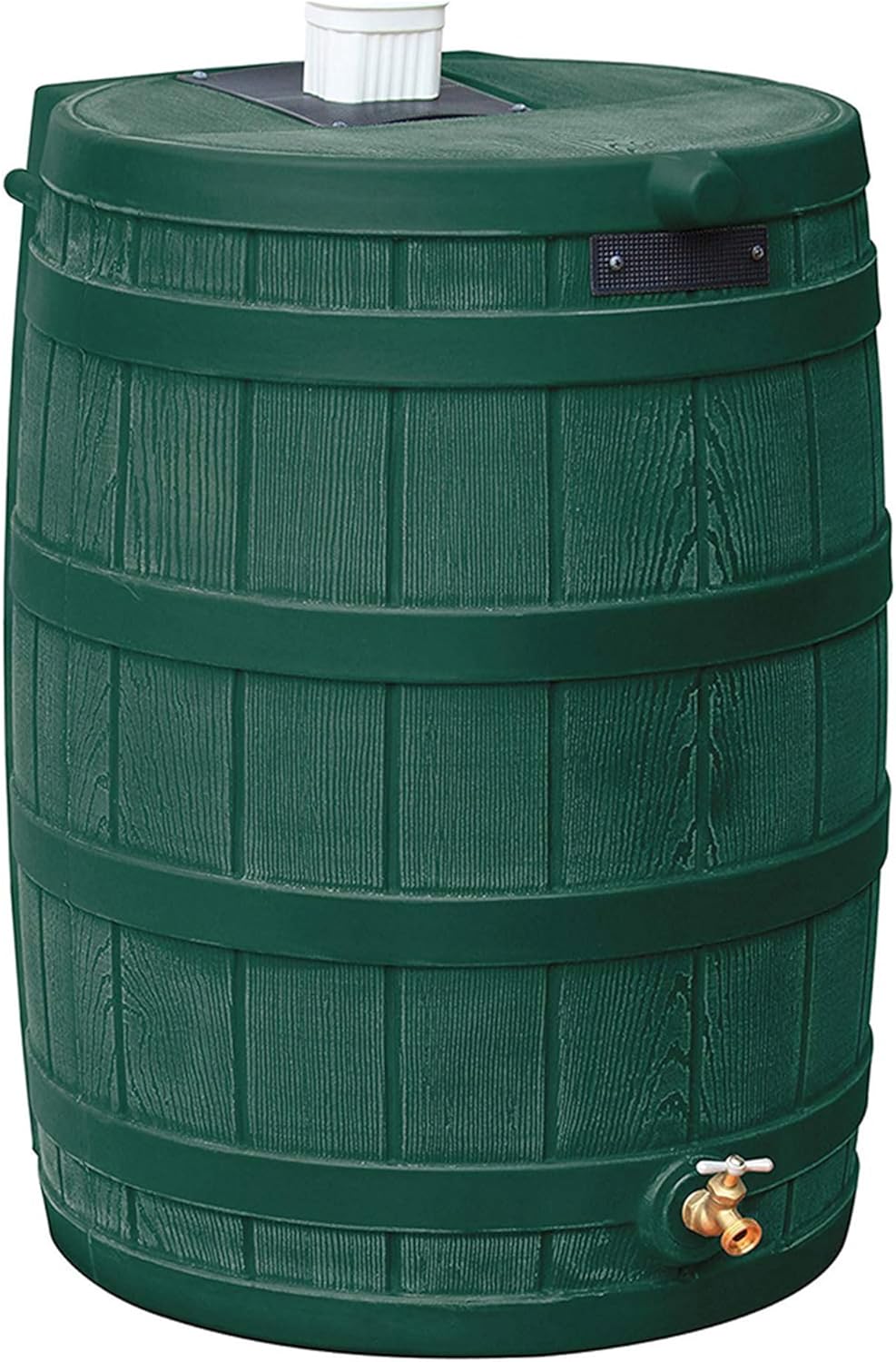 Good Ideas Rain Wizard Water Storage Premium Quality Collection Barrel with Brass Spigot, Safety Screen, and 50 Gallon Capacity, Green (4 Pack)