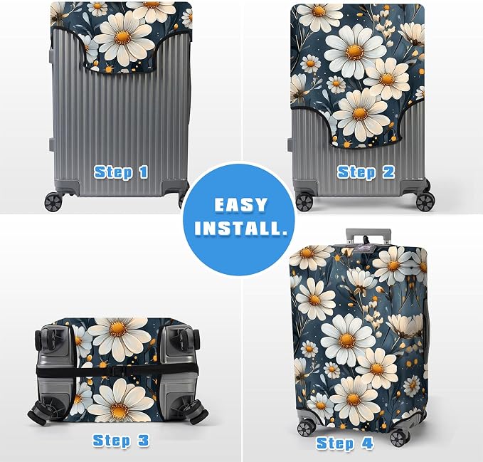 Luggage Cover Protector for 22-24 Inch Suitcases, TSA Approved Elastic Travel - Image 6