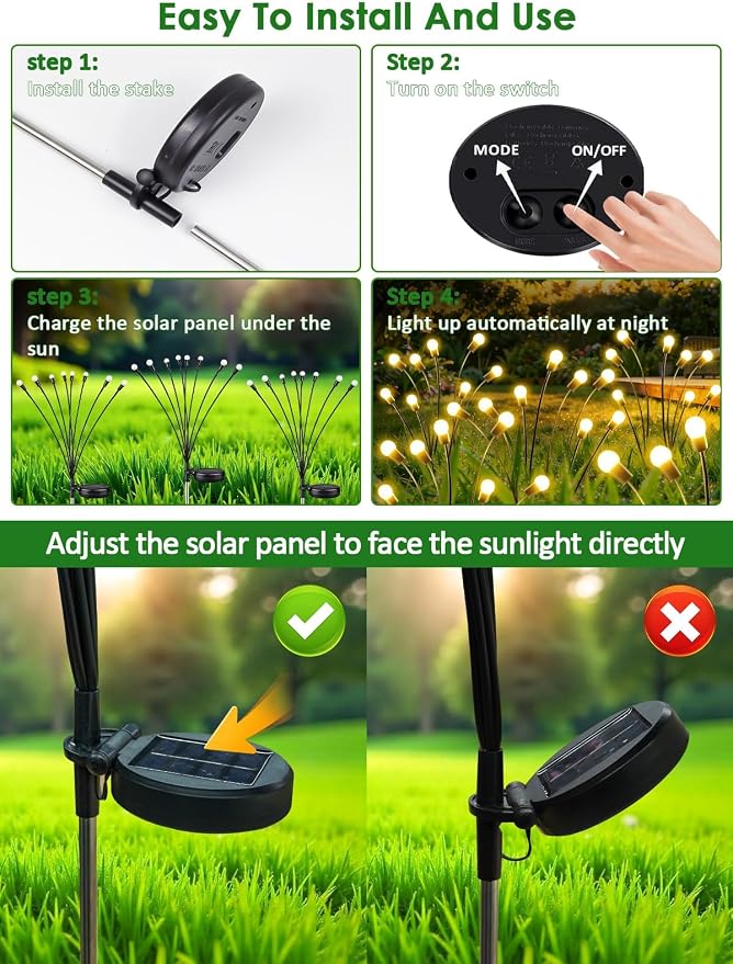 2026 Upgraded Solar Lights Outdoor, 12 Pack Solar Garden Lights - Image 7