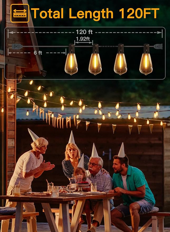 Ollny Outdoor String Lights 120FT - Image 2