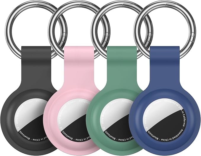 Compatible with AirTag Holder Case Keychain 4 Pack, - Image 8