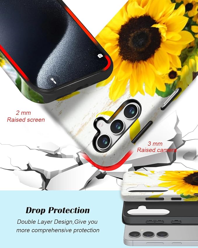 Compatible for Samsung Galaxy S24 FE 5G Case, Dual Layer Heavy Duty 2 in 1 - Image 3