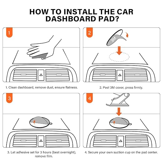 APPS2Car 3M Adhesive Pads-2pcs 70mm Round & 6pcs 35mm Round, 70mm Dashboard Pad - Image 4