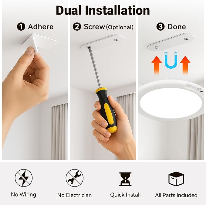 Rechargeable Ceiling Light, No Wiring Battery Operated Ceiling Lights - Image 8
