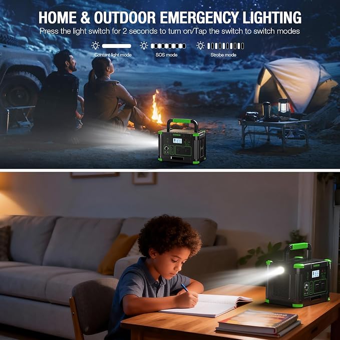500W Solar Generator with 100W Foldable Solar Panel, Portable Power Station - Image 8