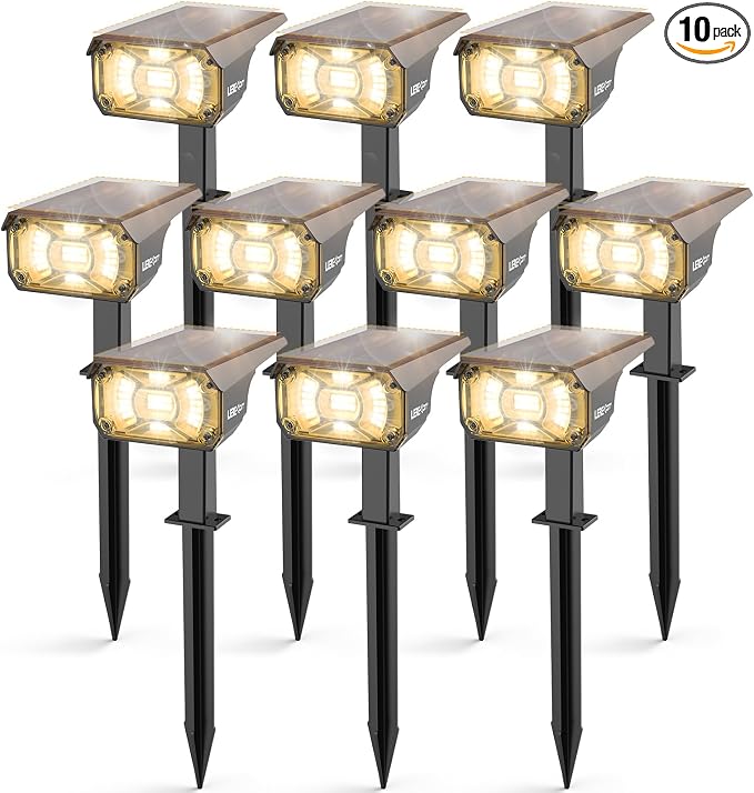 LEREKAM Solar Spot Lights Outdoor Landscape Lights, IP65 Outdoor Waterproof by LEREKAM
