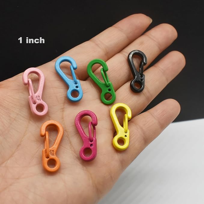 Mini Carabiner Clips with Metal Spring Wiregate Hook and Little Eye Hole - Image 6