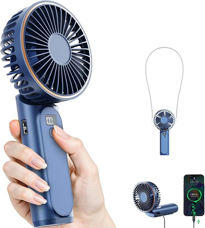 TUNISE Portable Handheld Fan, Portable Fan Rechargeable, 180° Adjustable by TUNISE