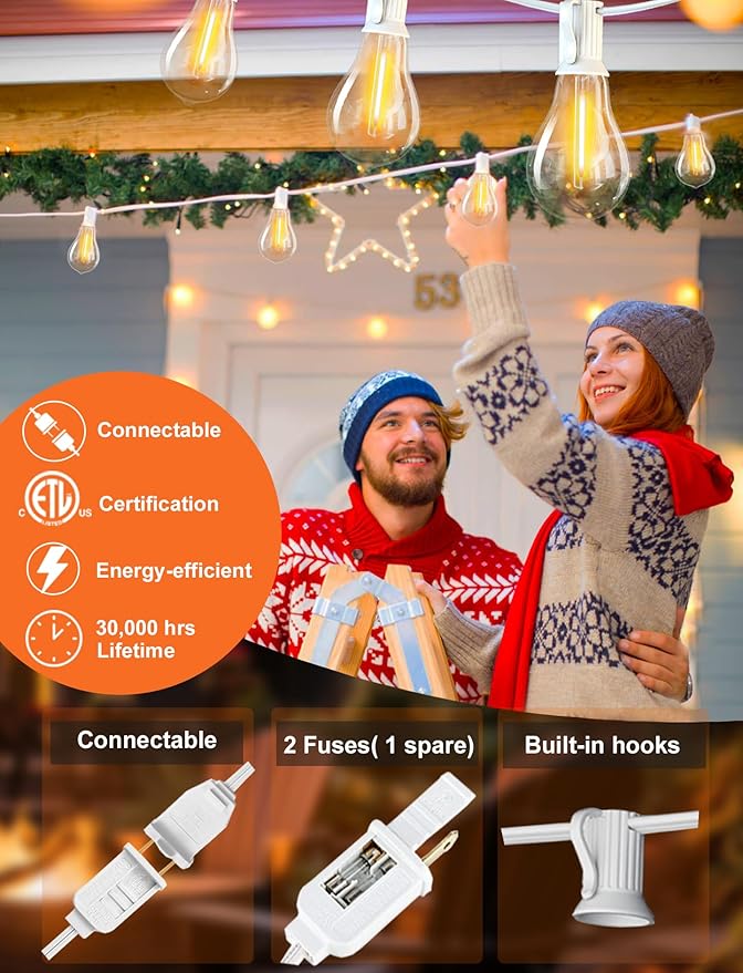 DAMAING Outdoor String Lights 75FT Waterproof Patio Lights - Image 2