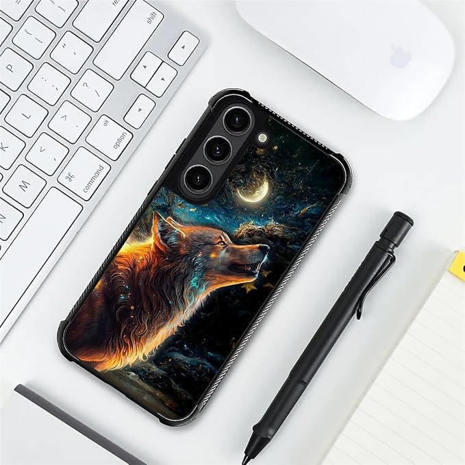 for Samsung Galaxy S23 Plus Case, Star Cave Hungry Wolf Pattern Graphic Design - Image 7