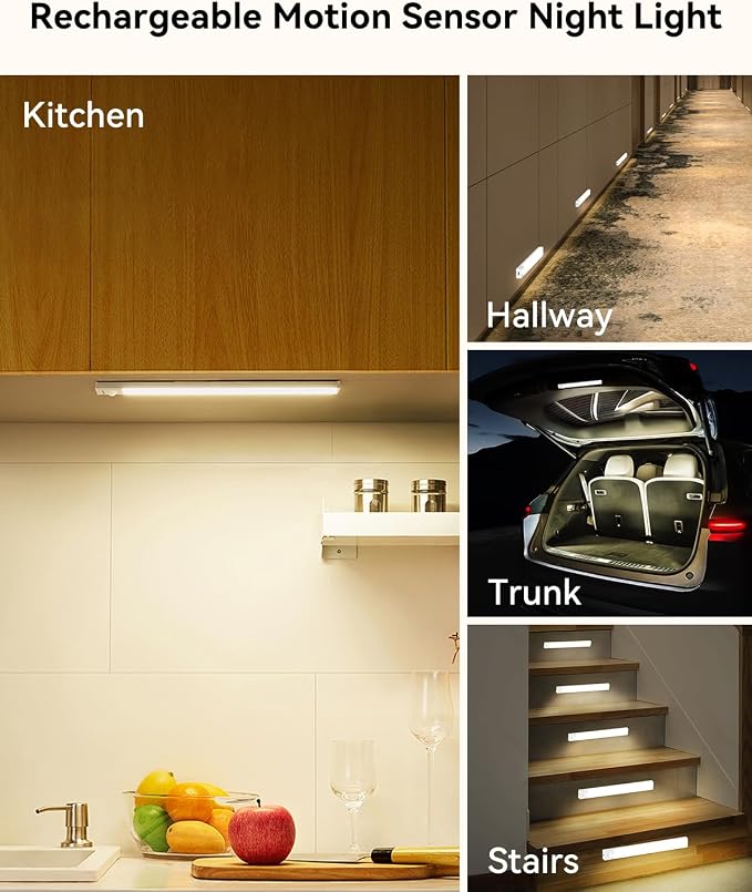 Under Cabinet Lighting 8 Inches Rechargeable Motion Sensor Light Indoor - Image 4