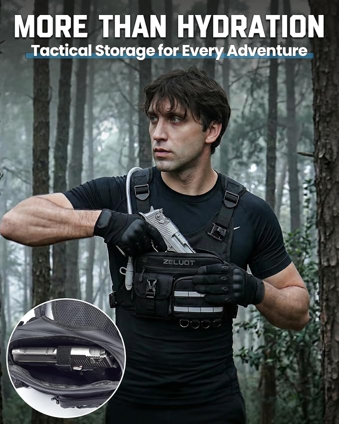 Zelvot Running Vest with 2L Water Bladder, 12L Hydration Backpack with Gear - Image 2