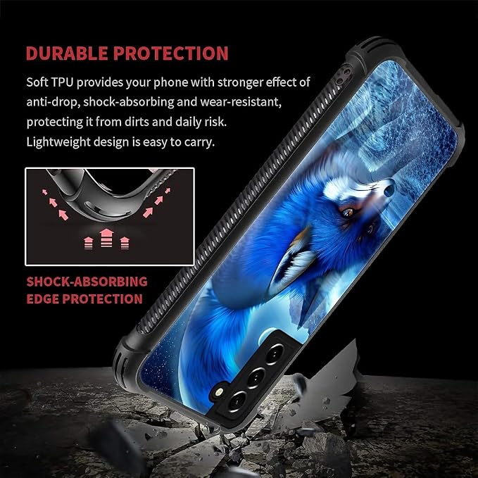 for Samsung Galaxy S21 Case, Snowy Mountain Fox Lake Pattern Graphic Design - Image 5
