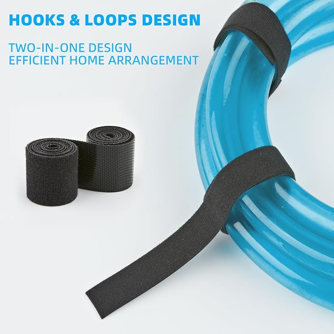 60 ft x 3/4 inch Hook and Loop Roll, Reusable Fastening Cable Ties, Office and - Image 4