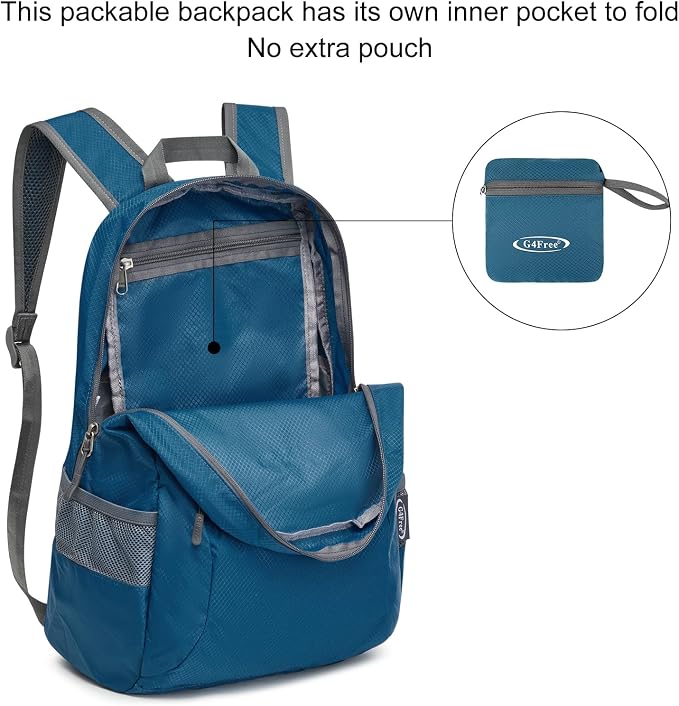 G4Free 20L Lightweight Packable Backpack Travel Hiking Daypack Foldable Backpack - Image 5