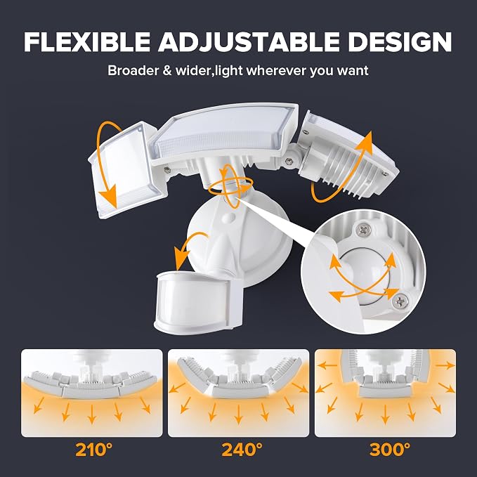 UME 49W 5500LM LED Security Lights Motion Sensor Light Outdoor, 5000K Daylight - Image 8