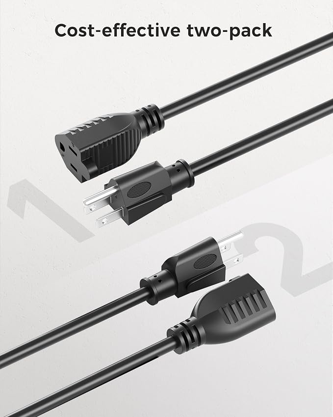 Cable Matters 2-Pack 16 AWG Heavy Duty 13A Power Extension Cord - 6ft - Image 6