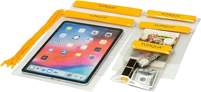 YUMQUA Clear Waterproof Bags 5 Pack Set, Watertight Pouch Holder by YUMQUA