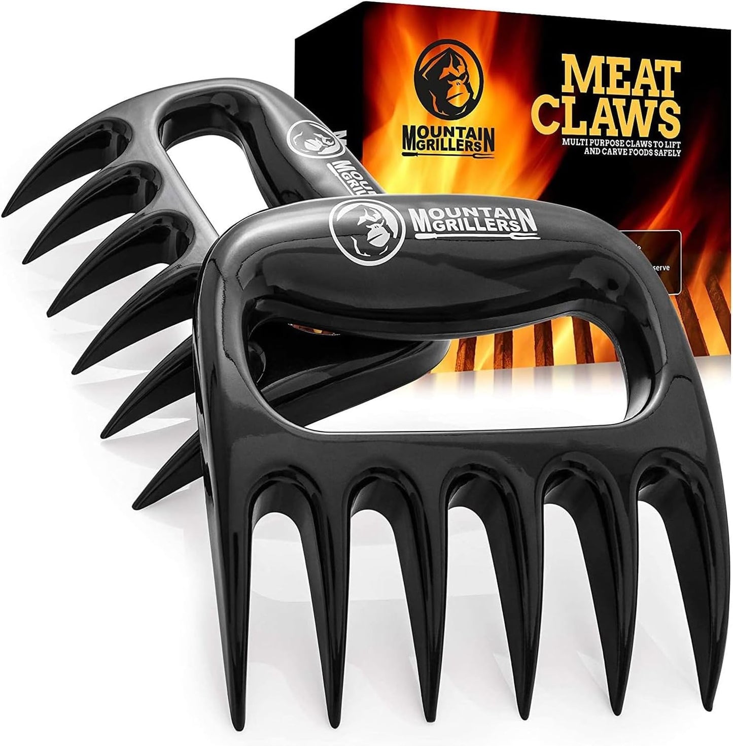 Mountain Grillers Meat Claws - Pulled Pork Claws and Meat Shredder - Grilling Claws BBQ Tools for Meat Shredding - Meat Pulling Claws for Barbecue, Smoker, and Grill Bear Claws - Pack of 2, Black