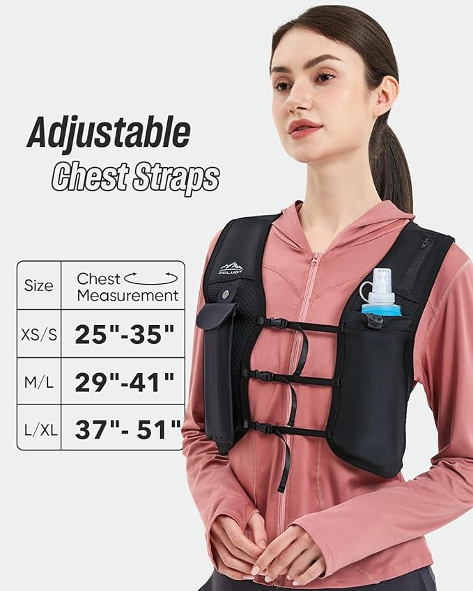 Zelvot Running Vest for Women Men, USA Original Patent, Adjustable Chest Straps - Image 2