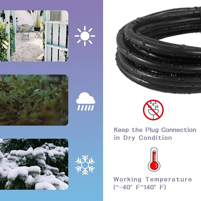 Indoor Outdoor Extension Cord 25 FT, 16/3 SJTW Weatherproof Black Electrical - Image 5