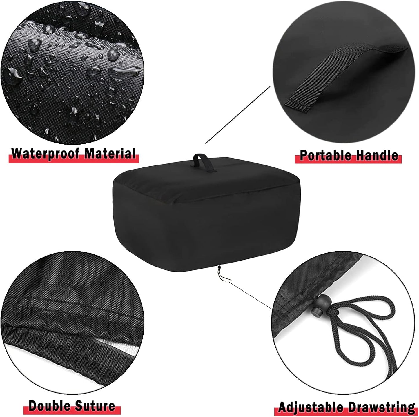 Kingling Pizza Oven Cover for Cuisinart CPO-600 Pizza Oven/CGG-306 Grill, Waterproof Portable Outdoor Grill Cover - 28.5''L x 18.5''W x 14.5''H