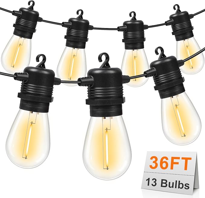 GvvooHome LED Outdoor String Lights 36FT Patio Lights by GvvooHome
