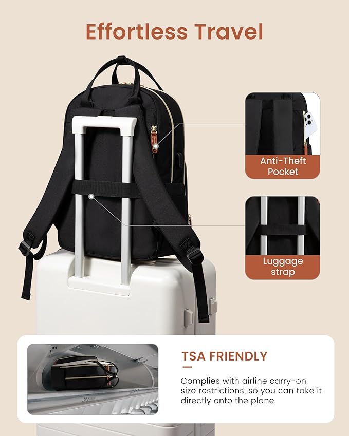 LOVEVOOK Backpack Purse for Women, Fits 17 Inch Laptop, Fashion Travel Work - Image 6