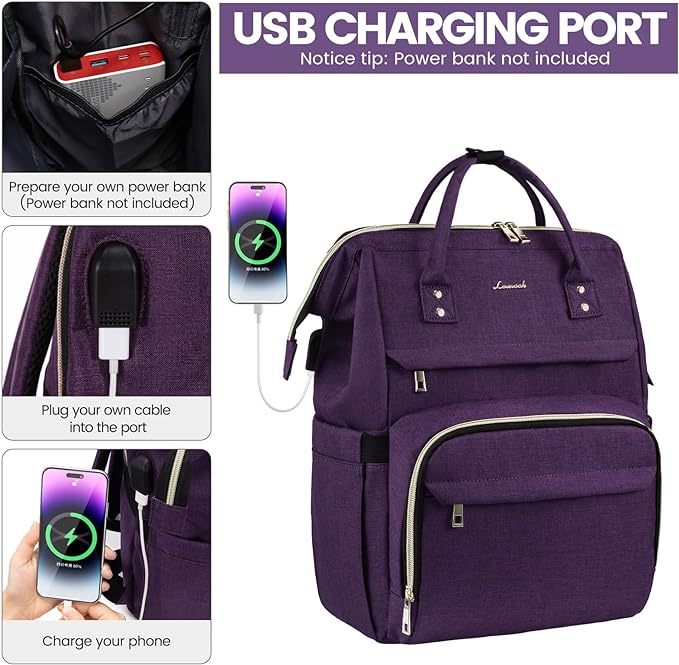 LOVEVOOK Laptop Backpack for Women, 15.6 Inch Professional Womens Travel - Image 4