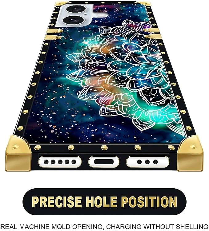 Compatible with iPhone 16 Case, Starry Sky Colourful Mandala Luxury Golden - Image 6
