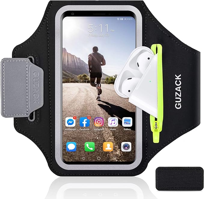 GUZACK Running Armband for iPhone 17 16 15 14 13 Pro Max, Galaxy S25 S24 S23 S22 by GUZACK