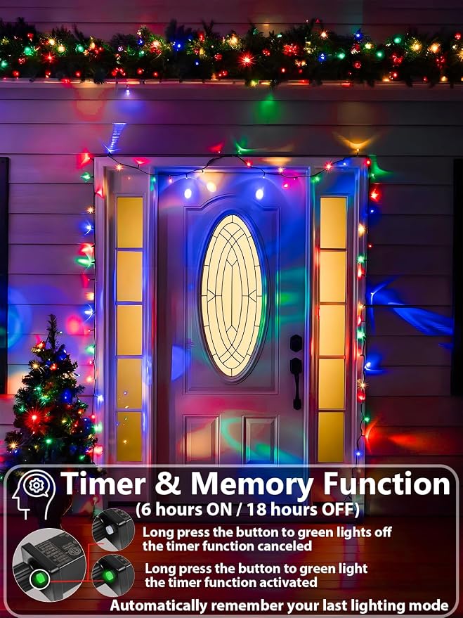 Upgraded 165FT 500 LED Multicolor Christmas String Lights Indoor & Outdoor - Image 3