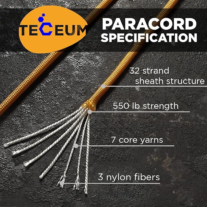 TECEUM Reflective Paracord Rope 1000 – 1000ft/200ft/100ft/50ft – 40+ Colors – - Image 2
