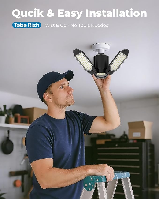 toberich LED Garage Light Bulb, 8000LM Shop Lights - Image 5