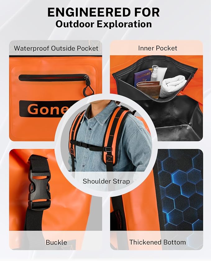 Gonex Waterproof Duffel Bag, 90L Heavy Duty Dry Duffle Bag - Image 5