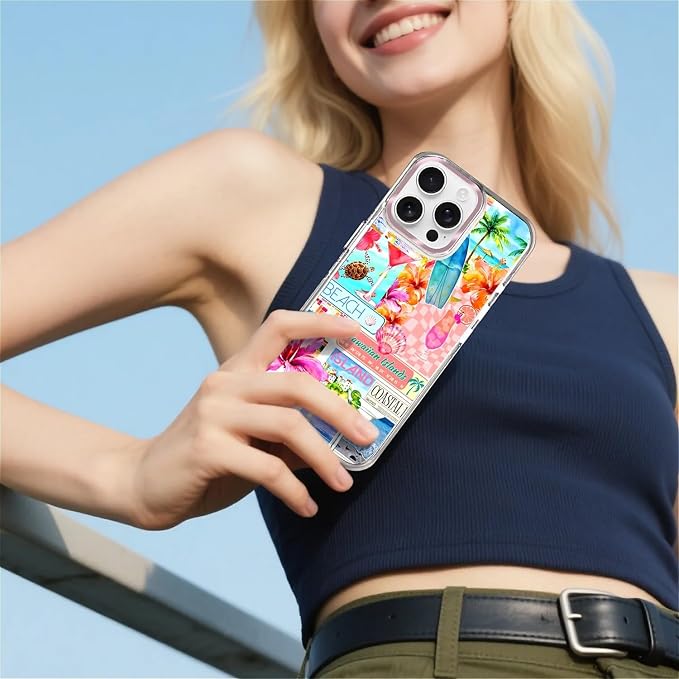 Case for iPhone 14 Pro, Coastal Beach Cover Coquette Collage Phone Case - Image 6