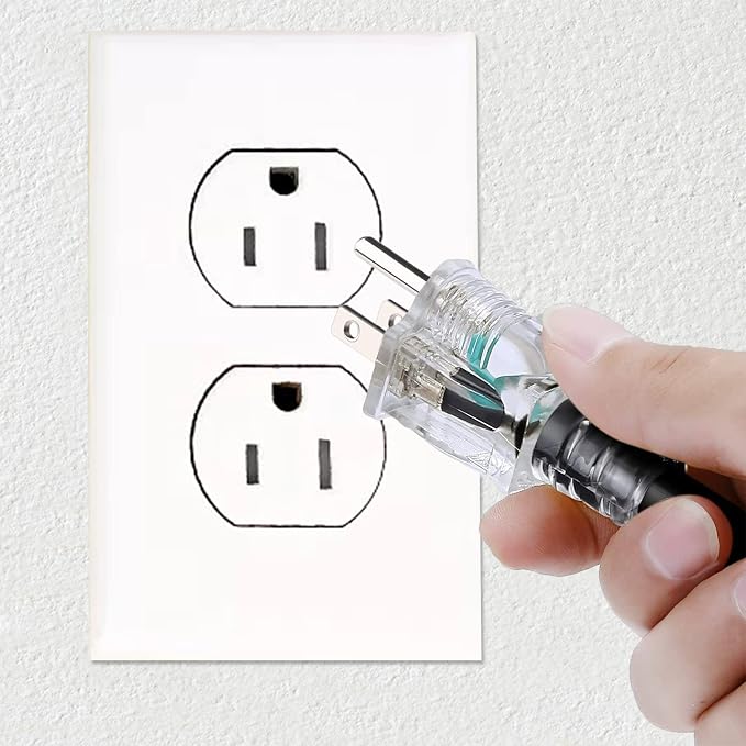 6 FT 12/3 Extension Cord Heavy Duty Black 3-Outlet Indoor/Outdoor SJTW Lighted - Image 5