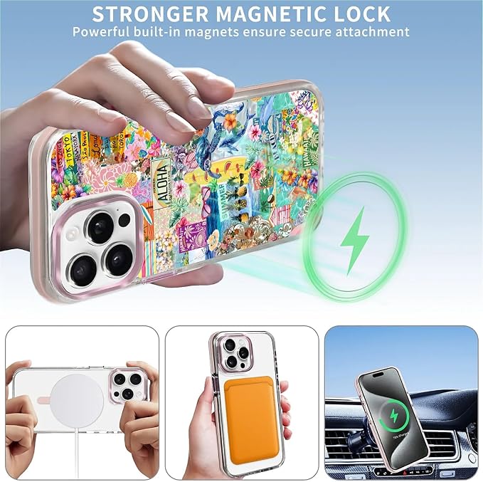Case for iPhone 15 Pro, Hawaii Aloha Cover Coastal Beach Collage Phone Case - Image 3