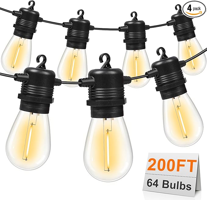 GvvooHome 200FT LED Outdoor String Lights Waterproof Patio Lights by GvvooHome