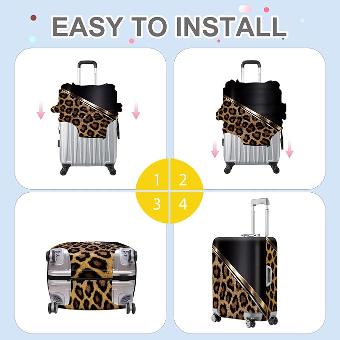 ANNA QUEEN Leopard Print Luggage Cover, Luxury Animal Pattern Suitcase Protector - Image 5