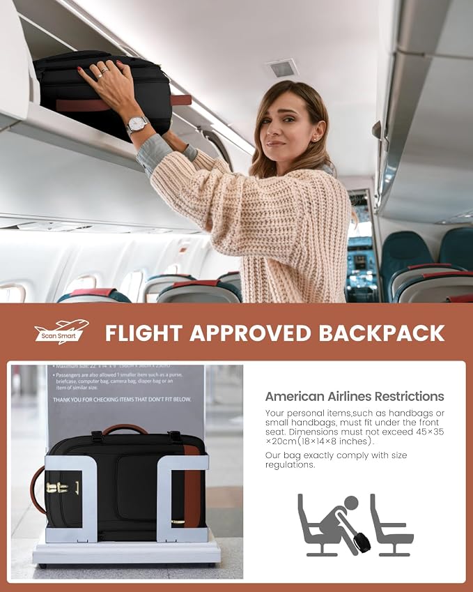 LOVEVOOK Travel Backpack For Women Flight Approved, 50L Large Carry On Backpack - Image 5
