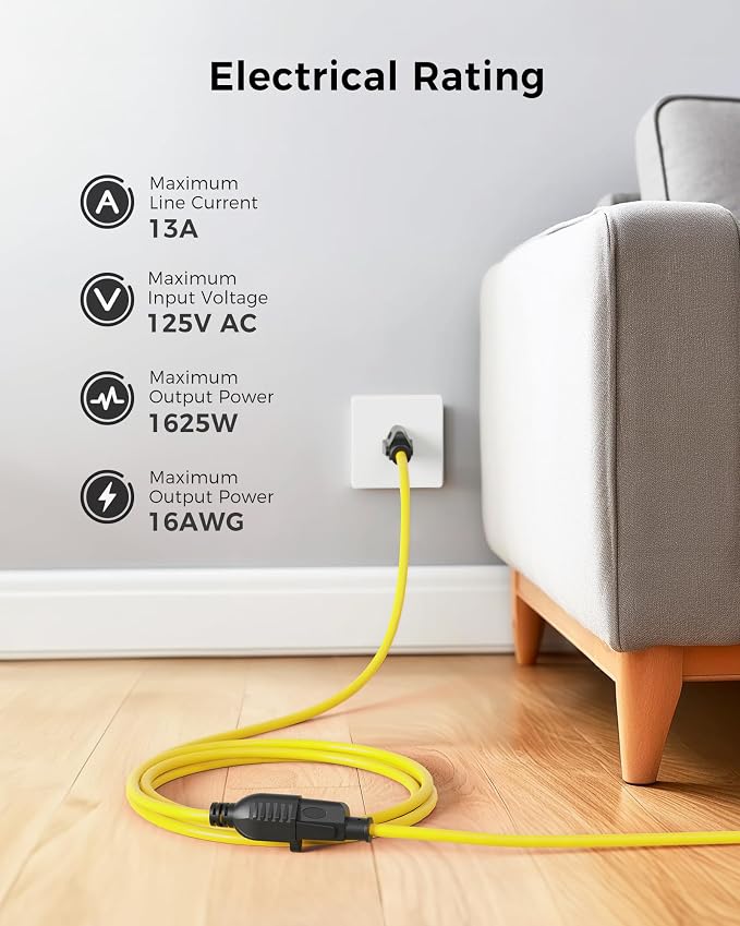 Cable Matters 2-Pack 16 AWG Heavy Duty 13A Power Extension Cord - 10ft - Image 2