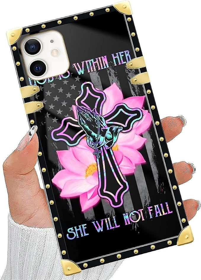 Compatible with iPhone 11 Case, Praying Cross Hands Luxury Golden Decoration - Image 5