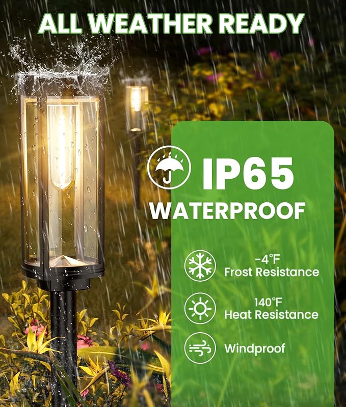 BITPOTT Bright Solar Pathway Lights Outdoor, 8 Pack Solar Powered Garden Lights - Image 5