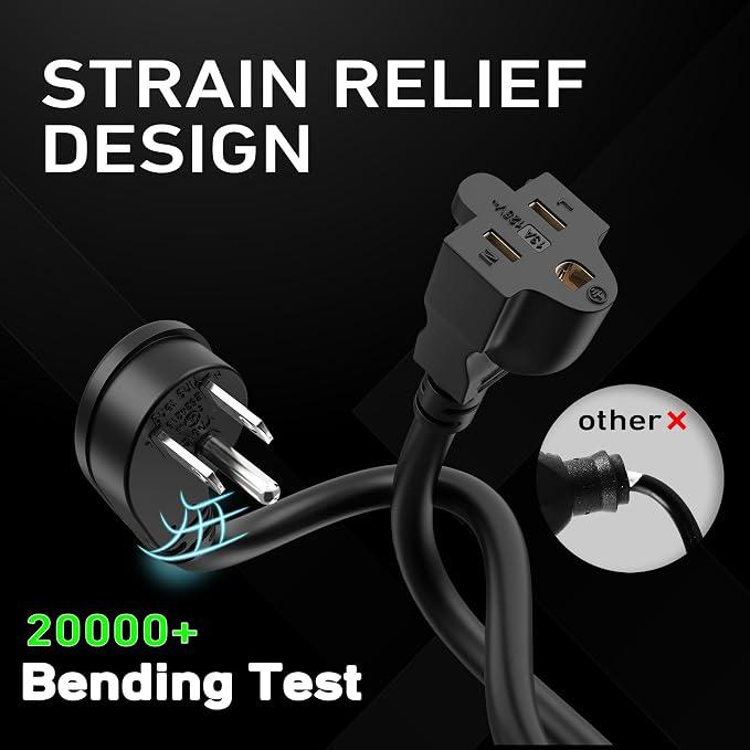 LUCKY TL Indoor Outdoor Extension Cord, 16/3 Gauge Black Short Extension Cord - Image 2