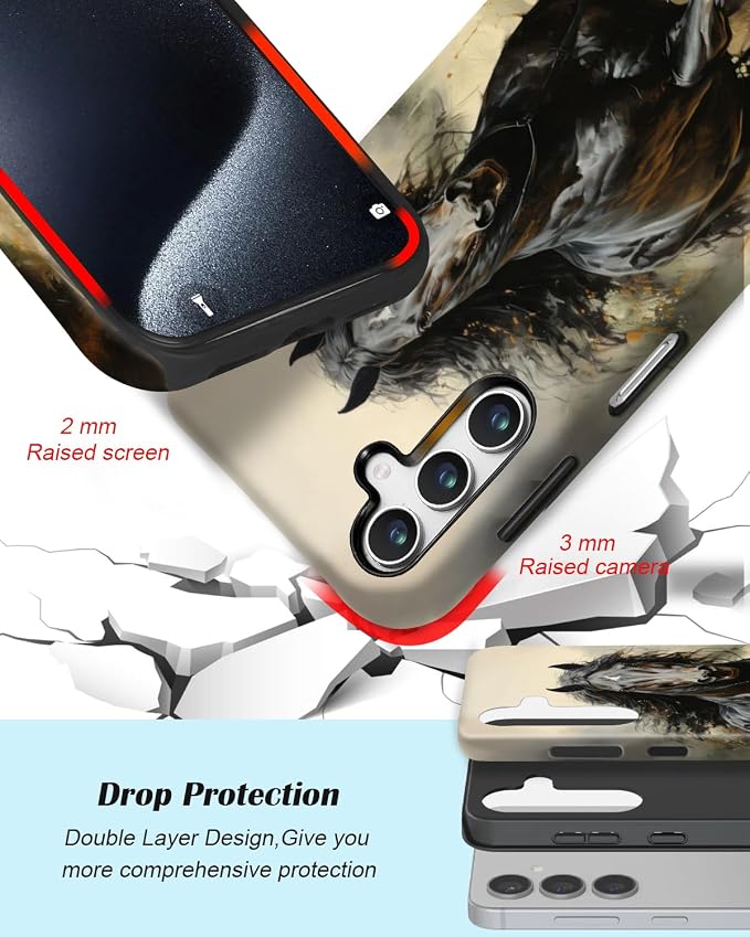 Compatible for Samsung Galaxy A57 5G Case, Dual Layer Heavy Duty 2 in 1 - Image 3